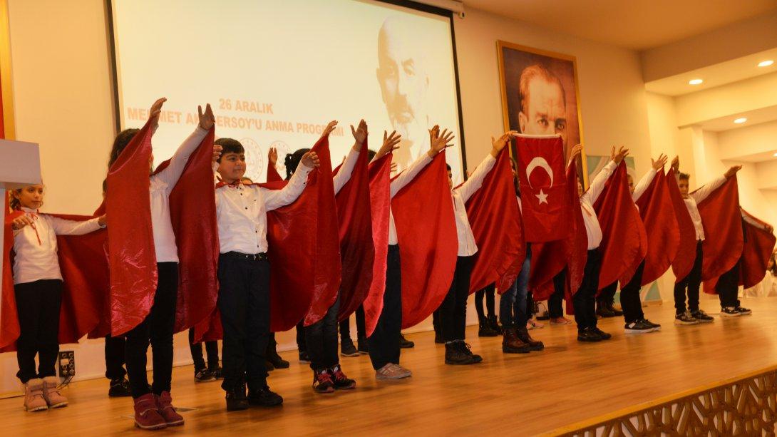 Milli Şairimiz Mehmet Akif Ersoy Düzenlenen Anma Programı ile Anıldı.